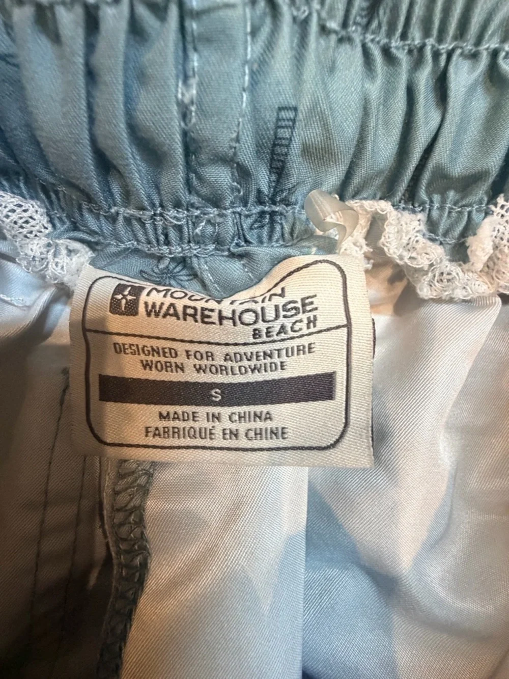 Mountain Warehouse Swim Trunks Mens Small Blue Palm Print Drawstring Shorts
